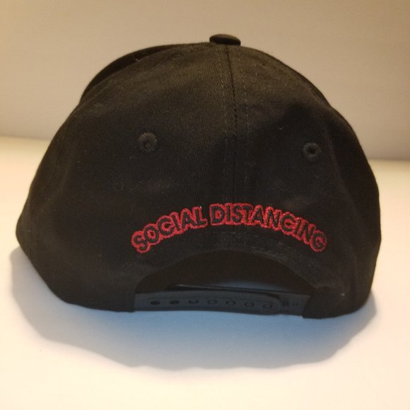 NEW Black/Red Social Distancing Adjustable Hat - Picture 3 of 6